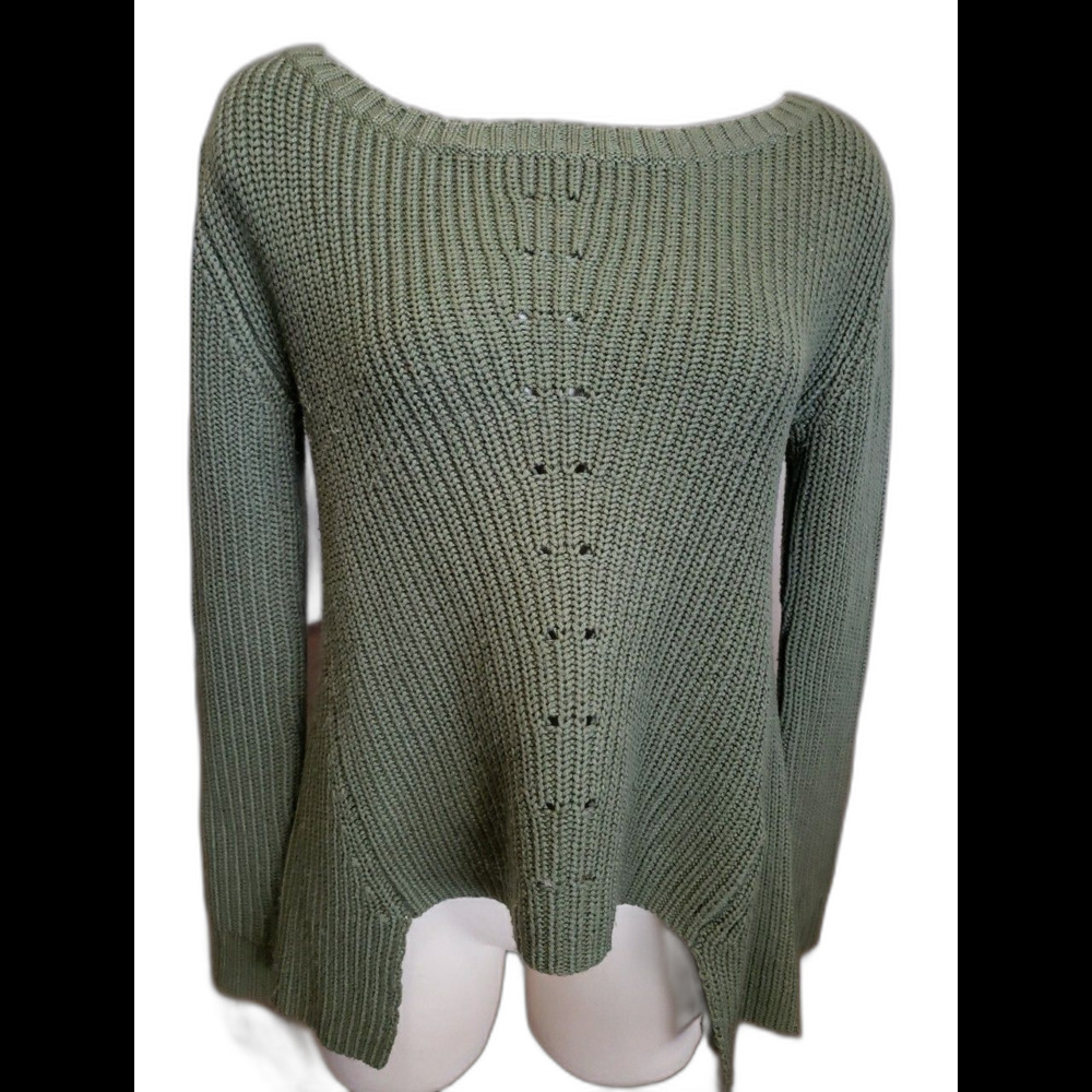 Twin Set Simona Barbieri Sweater Green Women's Sz. S Scoopneck Knit Pullover